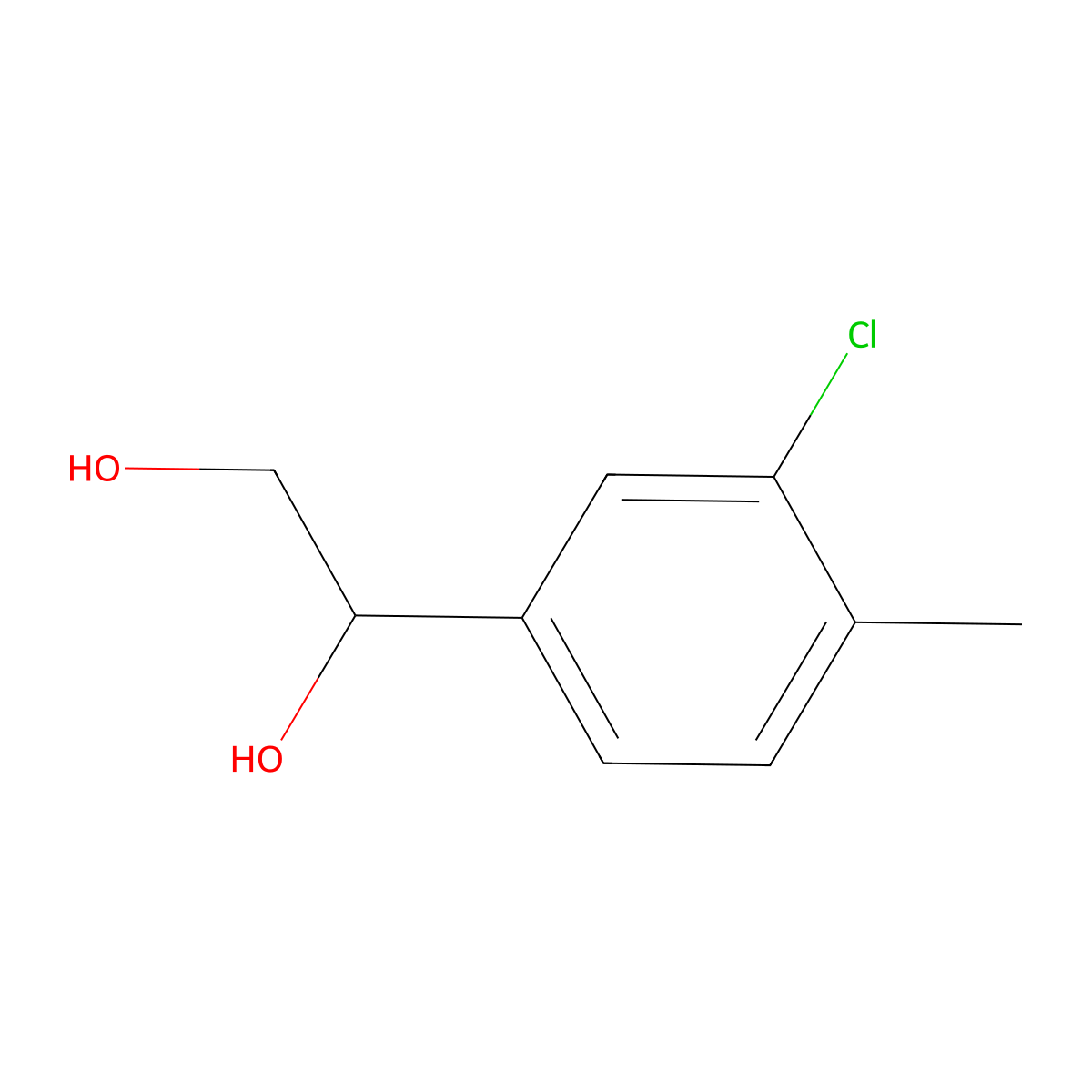 1-(3-Chloro-4-methylphenyl)ethane-1,2-diol molecular structure, CAS 1698819-80-5