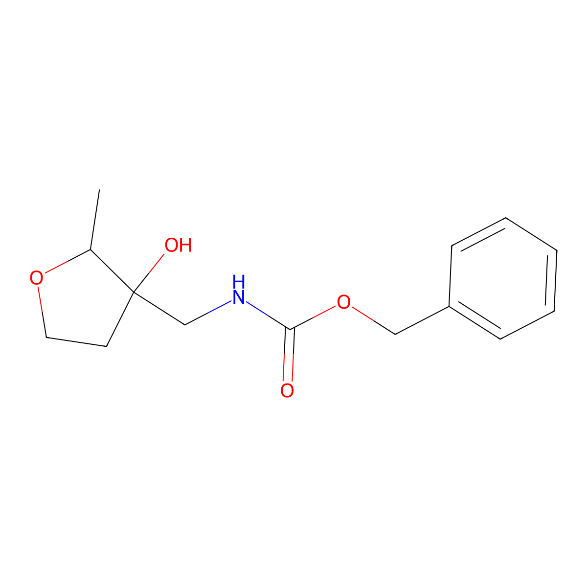 benzyl N-[(3-hydroxy-2-methyloxolan-3-yl)methyl]carbamate molecular structure, CAS 1698832-27-7