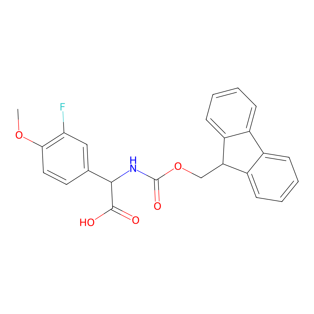 2-({[(9H-fluoren-9-yl)methoxy]carbonyl}amino)-2-(3-fluoro-4-methoxyphenyl)acetic acid molecular structure, CAS 1698833-26-9