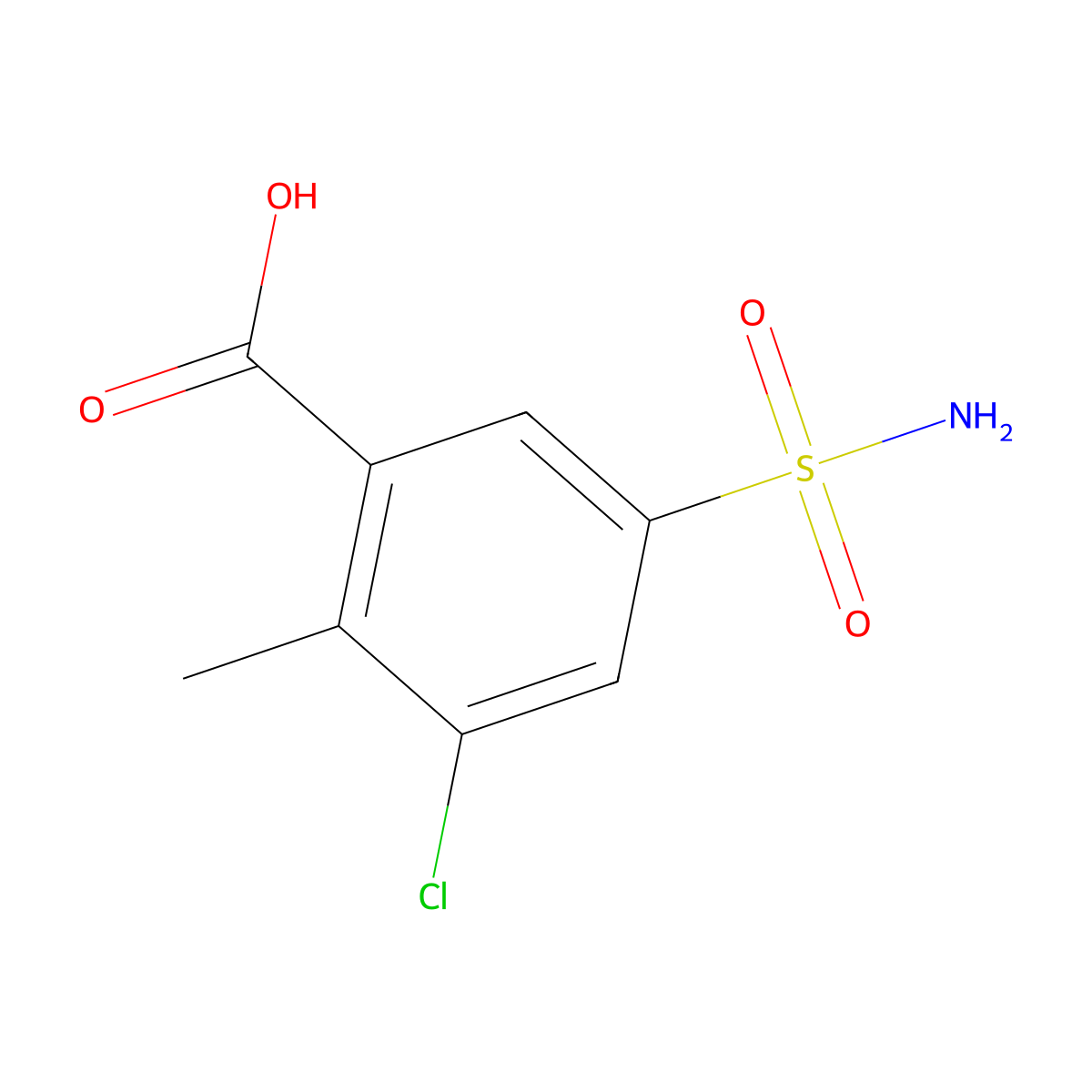 3-Chloro-2-methyl-5-sulfamoylbenzoic acid molecular structure, CAS 1698835-74-3