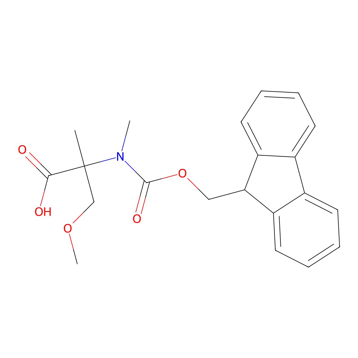 2-({[(9H-fluoren-9-yl)methoxy]carbonyl}(methyl)amino)-3-methoxy-2-methylpropanoic acid molecular structure, CAS 1698837-51-2