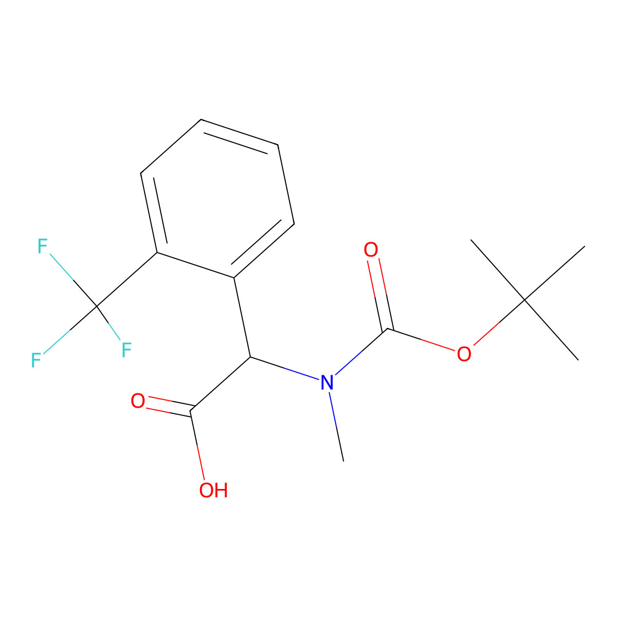 2-{[(Tert-butoxy)carbonyl](methyl)amino}-2-[2-(trifluoromethyl)phenyl]acetic acid molecular structure, CAS 1698889-40-5
