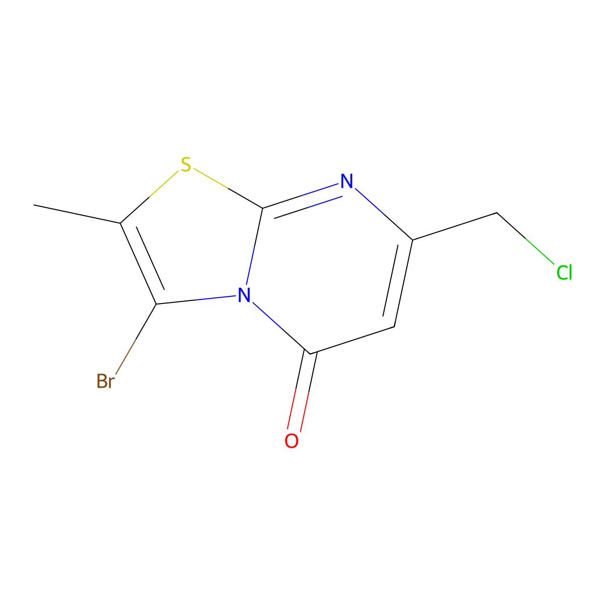3-bromo-7-(chloromethyl)-2-methyl-5H-thiazolo[3,2-a]pyrimidin-5-one molecular structure, CAS 1698908-27-8