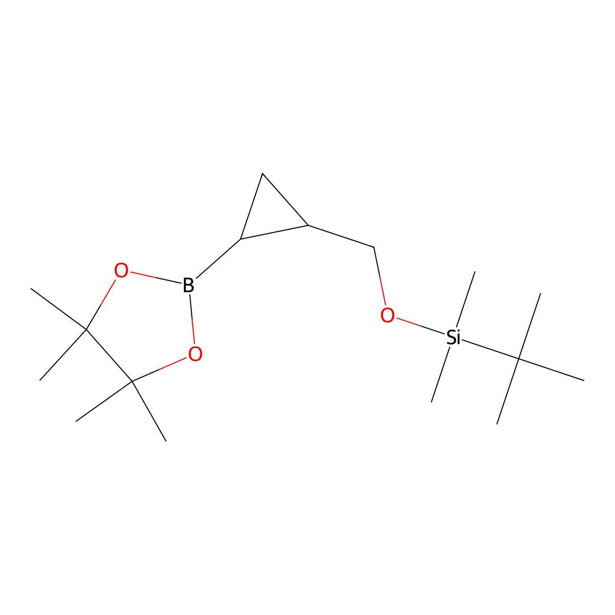 Tert-butyldimethyl{[2-(tetramethyl-1,3,2-dioxaborolan-2-yl)cyclopropyl]methoxy}silane molecular structure, CAS 1698908-33-6