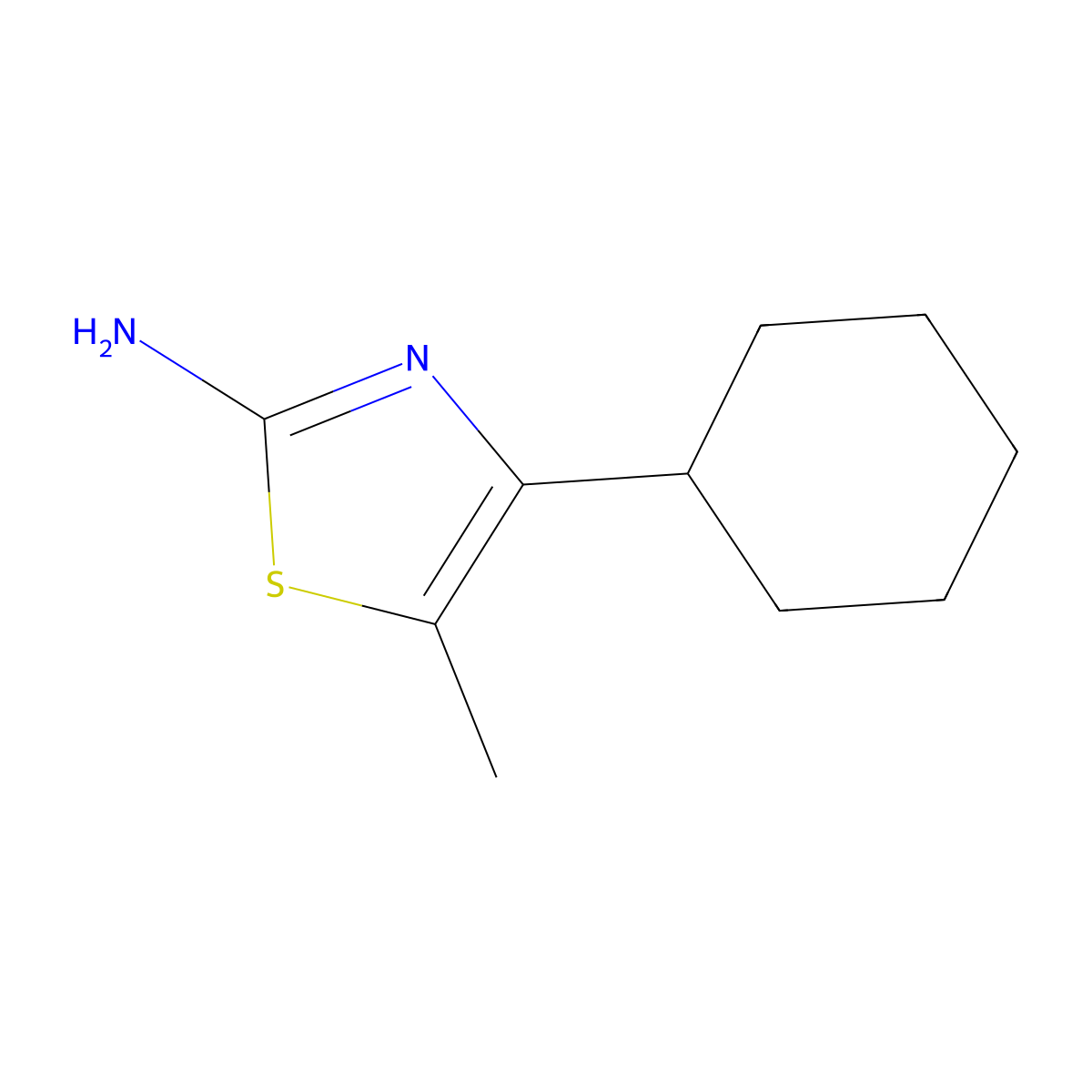 4-Cyclohexyl-5-methyl-1,3-thiazol-2-amine molecular structure, CAS 1698908-47-2