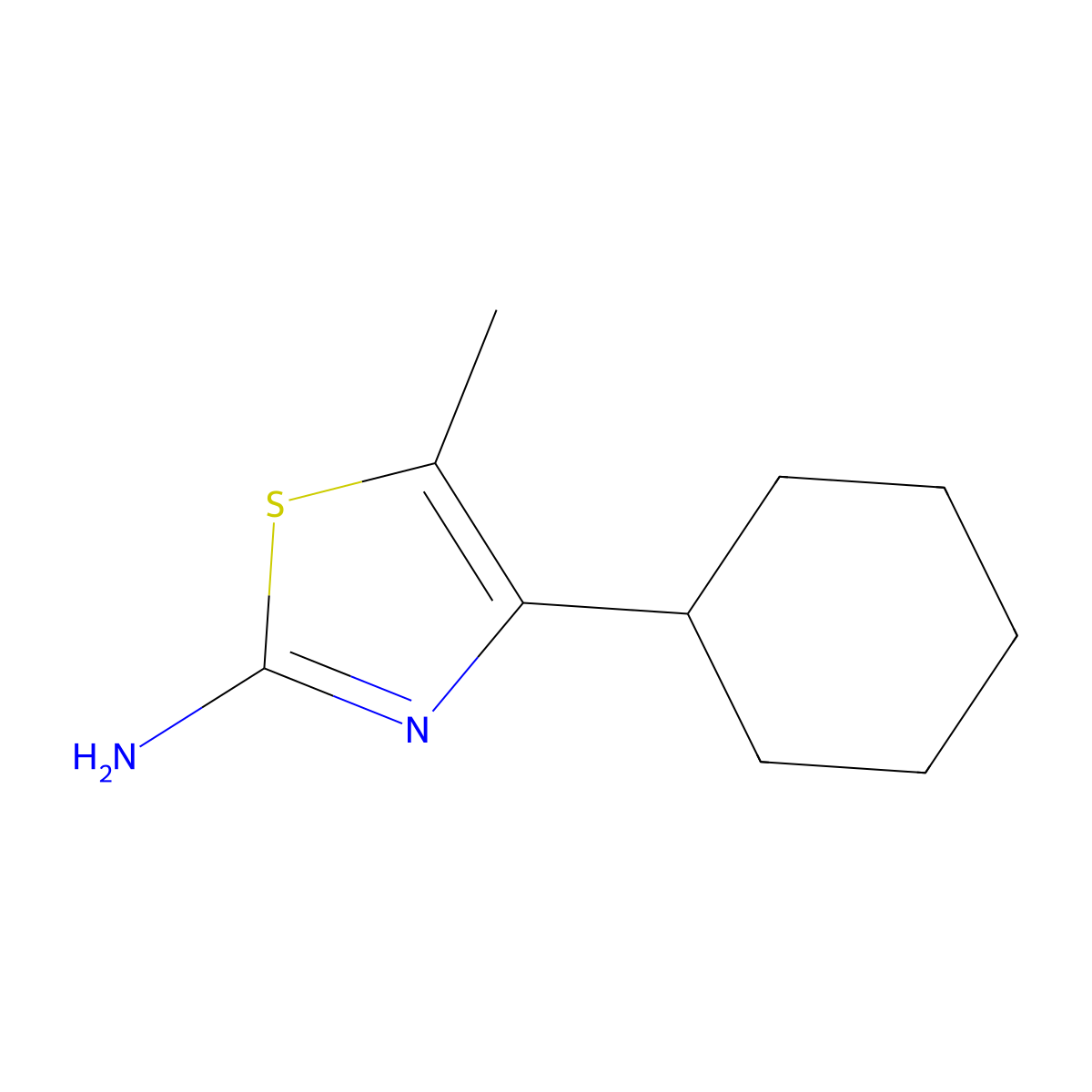 4-Cyclohexyl-5-methyl-1,3-thiazol-2-amine molecular structure, CAS 1698908-47-2