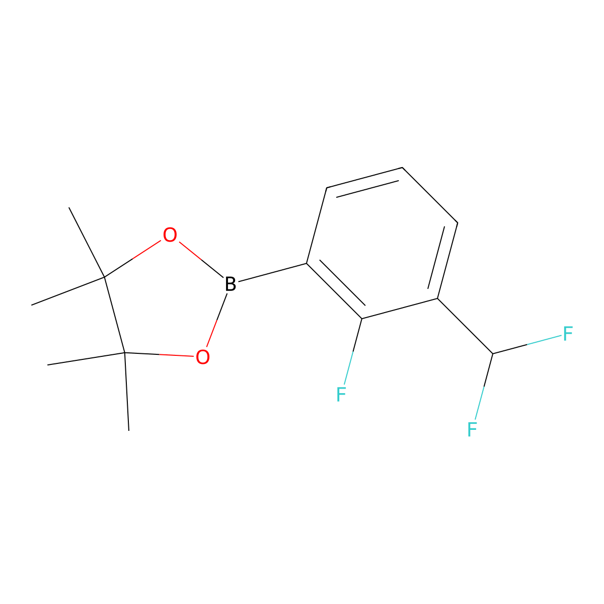 2-[3-(Difluoromethyl)-2-fluorophenyl]-4,4,5,5-tetramethyl-1,3,2-dioxaborolane molecular structure, CAS 1698908-91-6