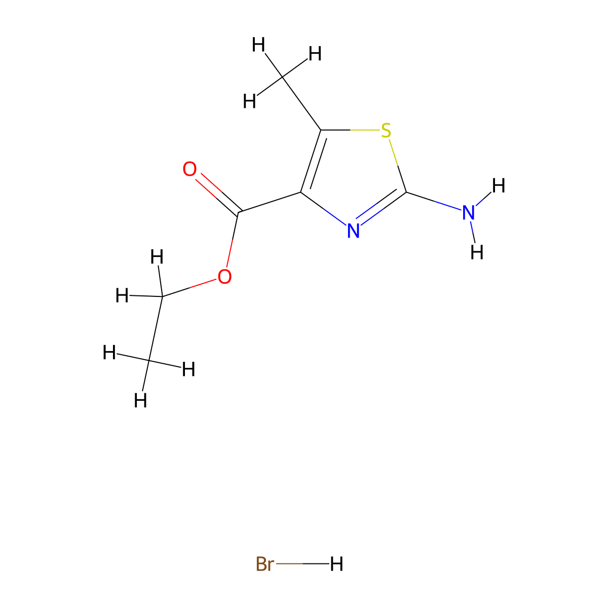 Ethyl 2-amino-5-methyl-1,3-thiazole-4-carboxylate hydrobromide molecular structure, CAS 1698909-07-7