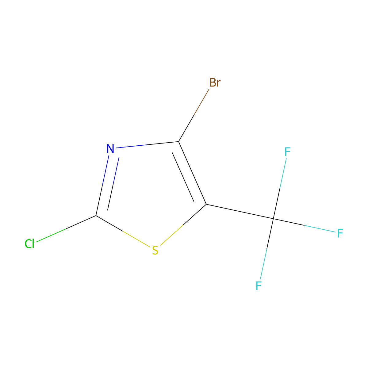 4-Bromo-2-chloro-5-(trifluoromethyl)-1,3-thiazole molecular structure, CAS 1698909-22-6