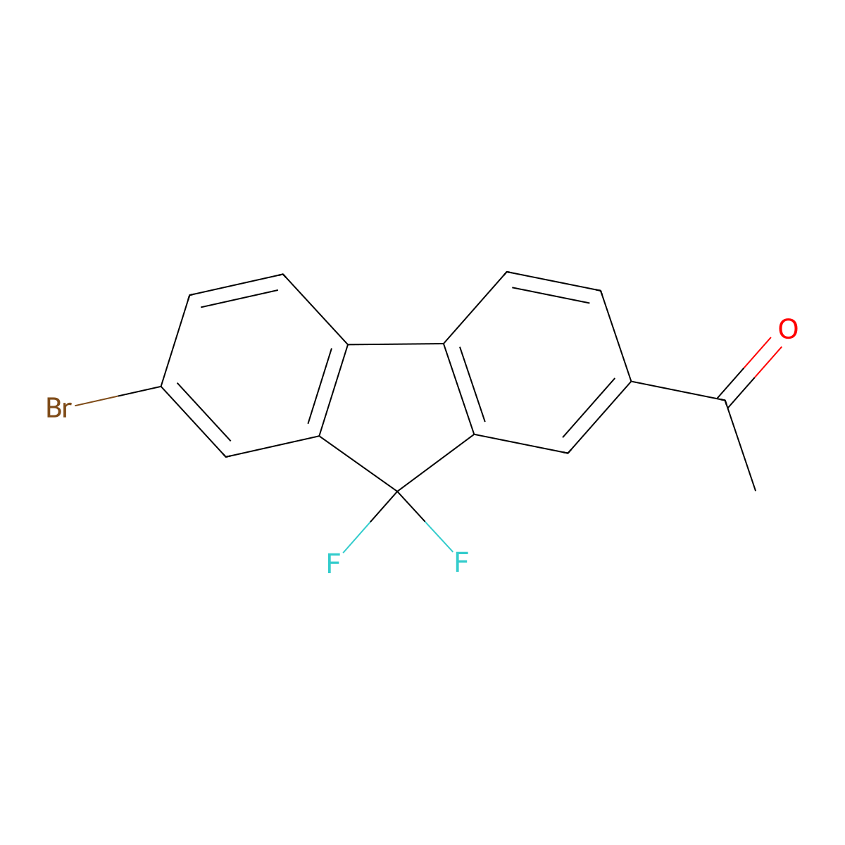 1-(7-bromo-9,9-difluoro-9H-fluoren-2-yl)ethanone molecular structure, CAS 1698910-38-1