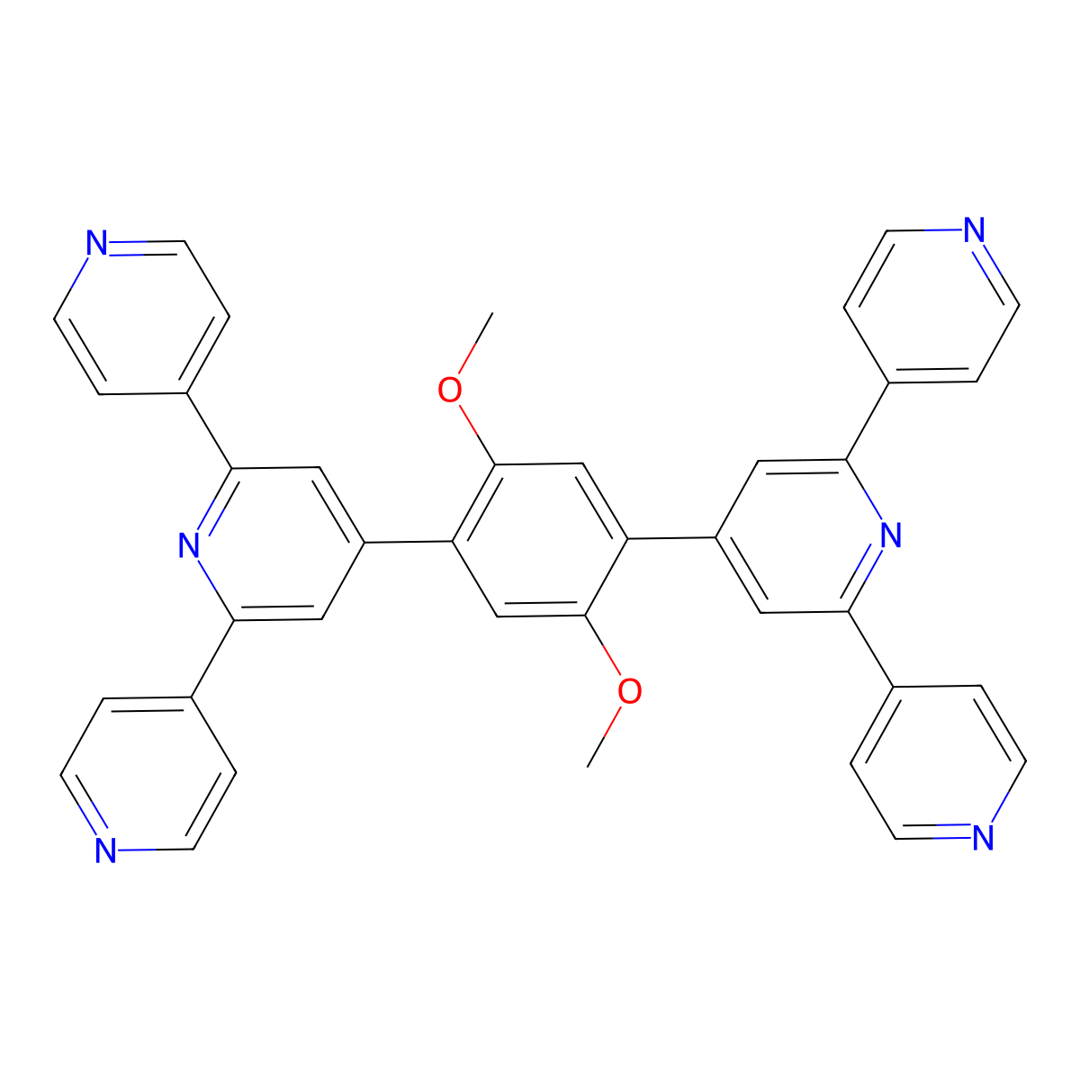 4',4''''-(2,5-Dimethoxy-1,4-phenylene)di-4,2':6',4''-terpyridine molecular structure, CAS 1698911-97-5