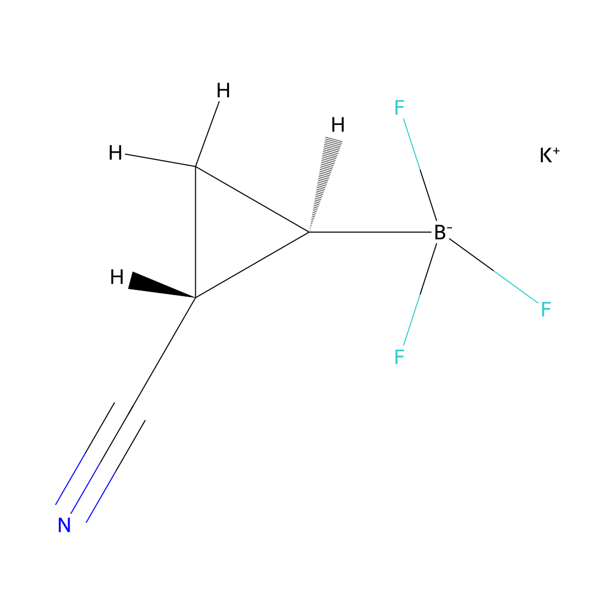 rac-potassium [(1R,2R)-2-cyanocyclopropyl]trifluoroboranuide molecular structure, CAS 1698912-03-6