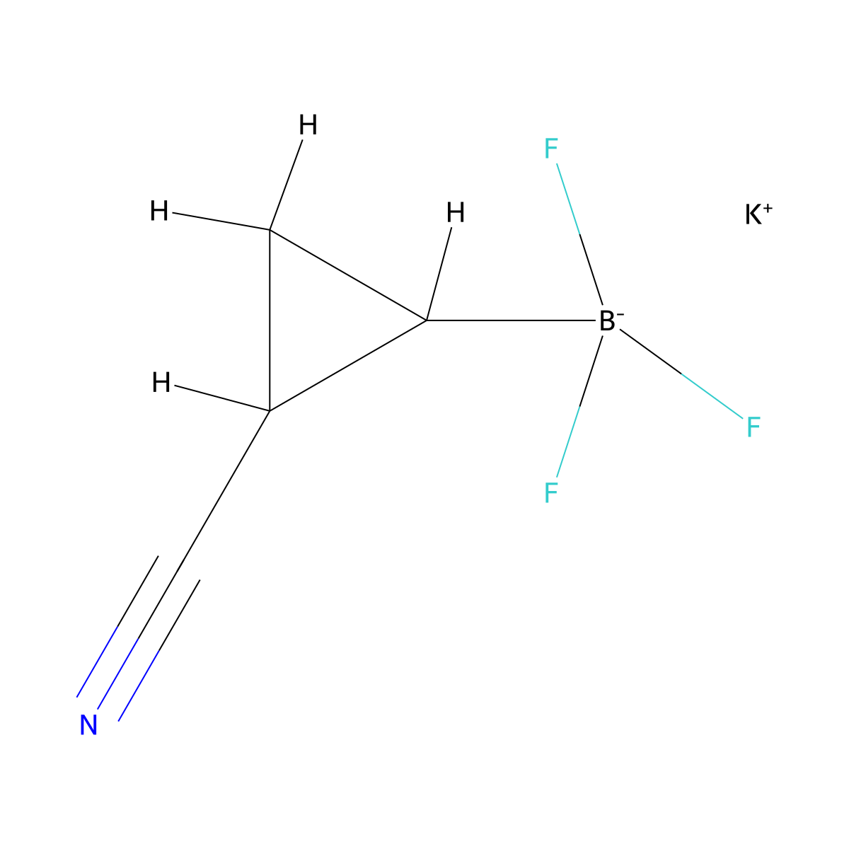 Potassium (2-cyanocyclopropyl)trifluoroboranuide molecular structure, CAS 1698912-05-8