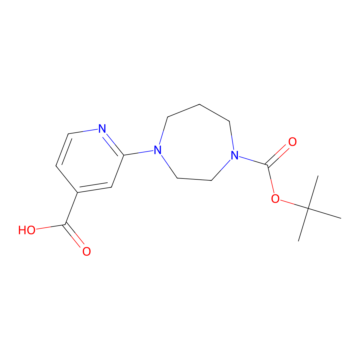 2-{4-[(Tert-butoxy)carbonyl]-1,4-diazepan-1-yl}pyridine-4-carboxylic acid molecular structure, CAS 1698951-97-1