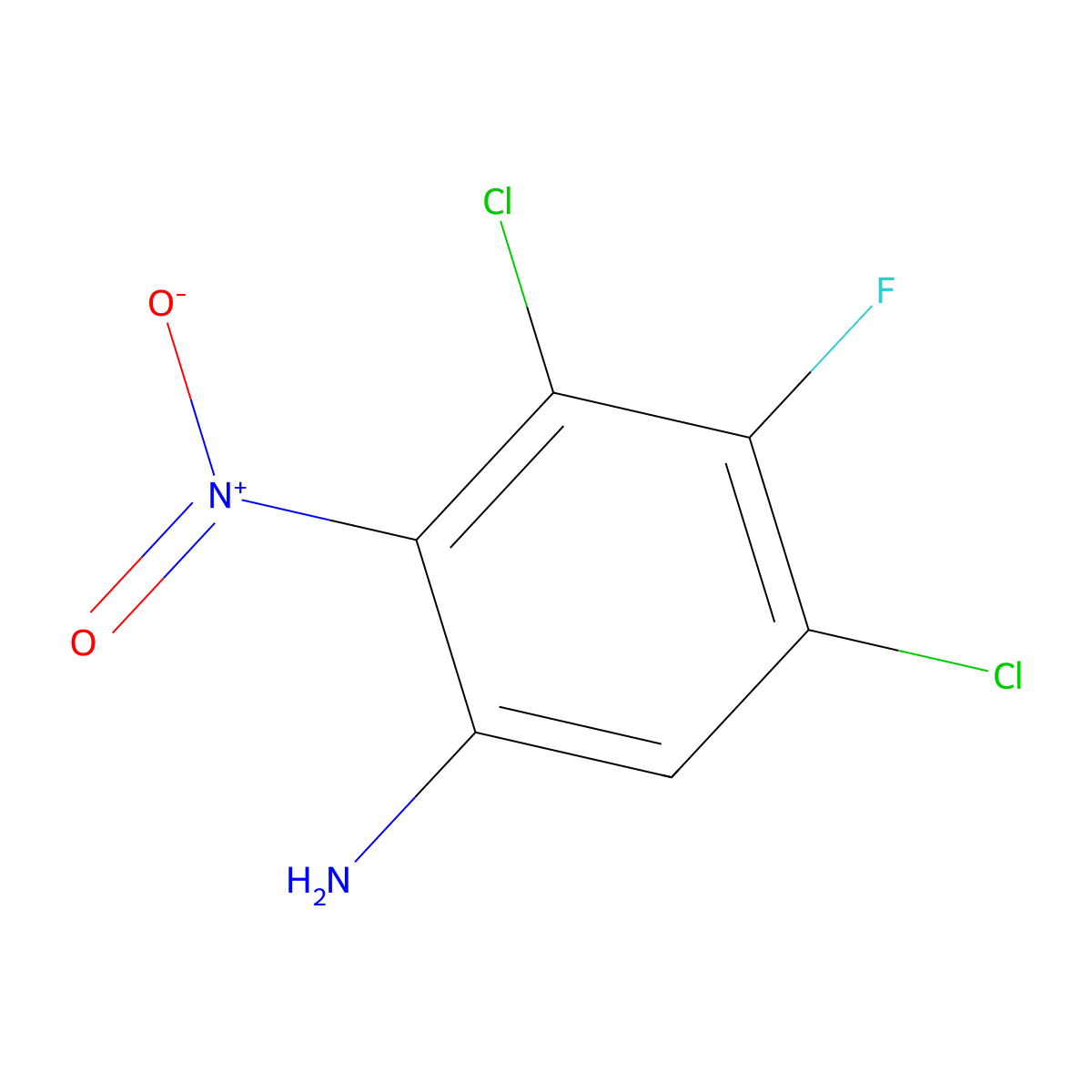 3,5-Dichloro-4-fluoro-2-nitroaniline molecular structure, CAS 1698952-59-8