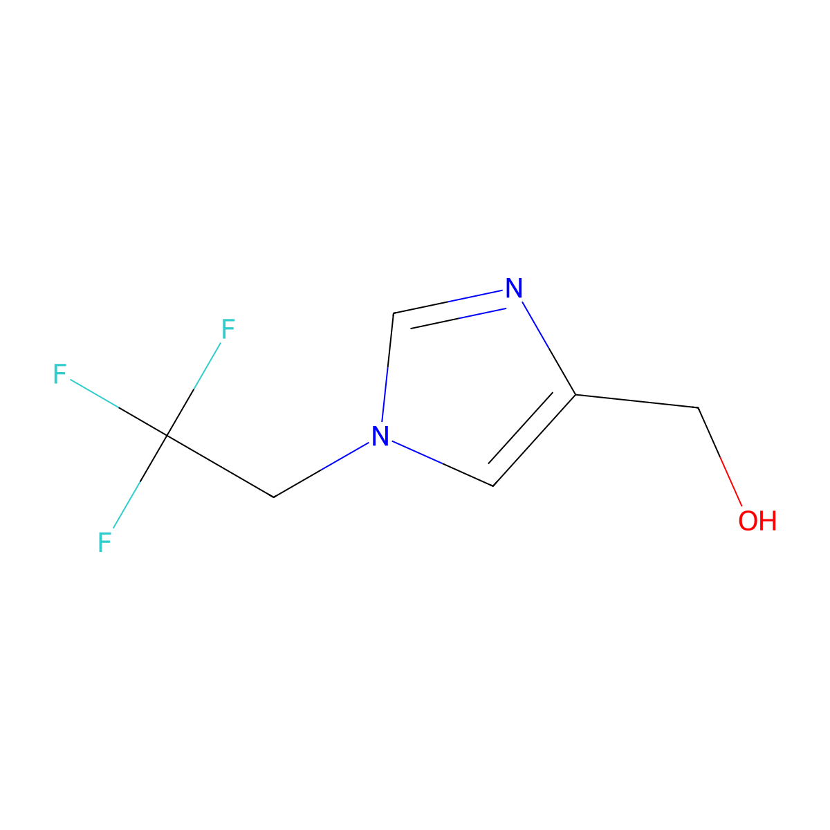 (1-(2,2,2-trifluoroethyl)-1H-imidazol-4-yl)methanol molecular structure, CAS 1698961-99-7
