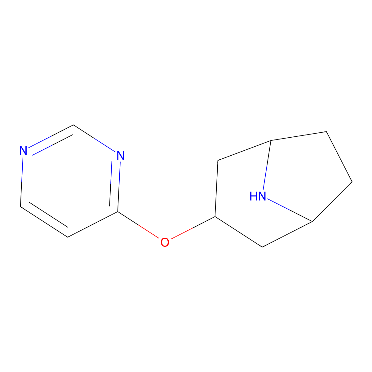 3-(Pyrimidin-4-yloxy)-8-azabicyclo[3.2.1]octane molecular structure, CAS 1698967-86-0