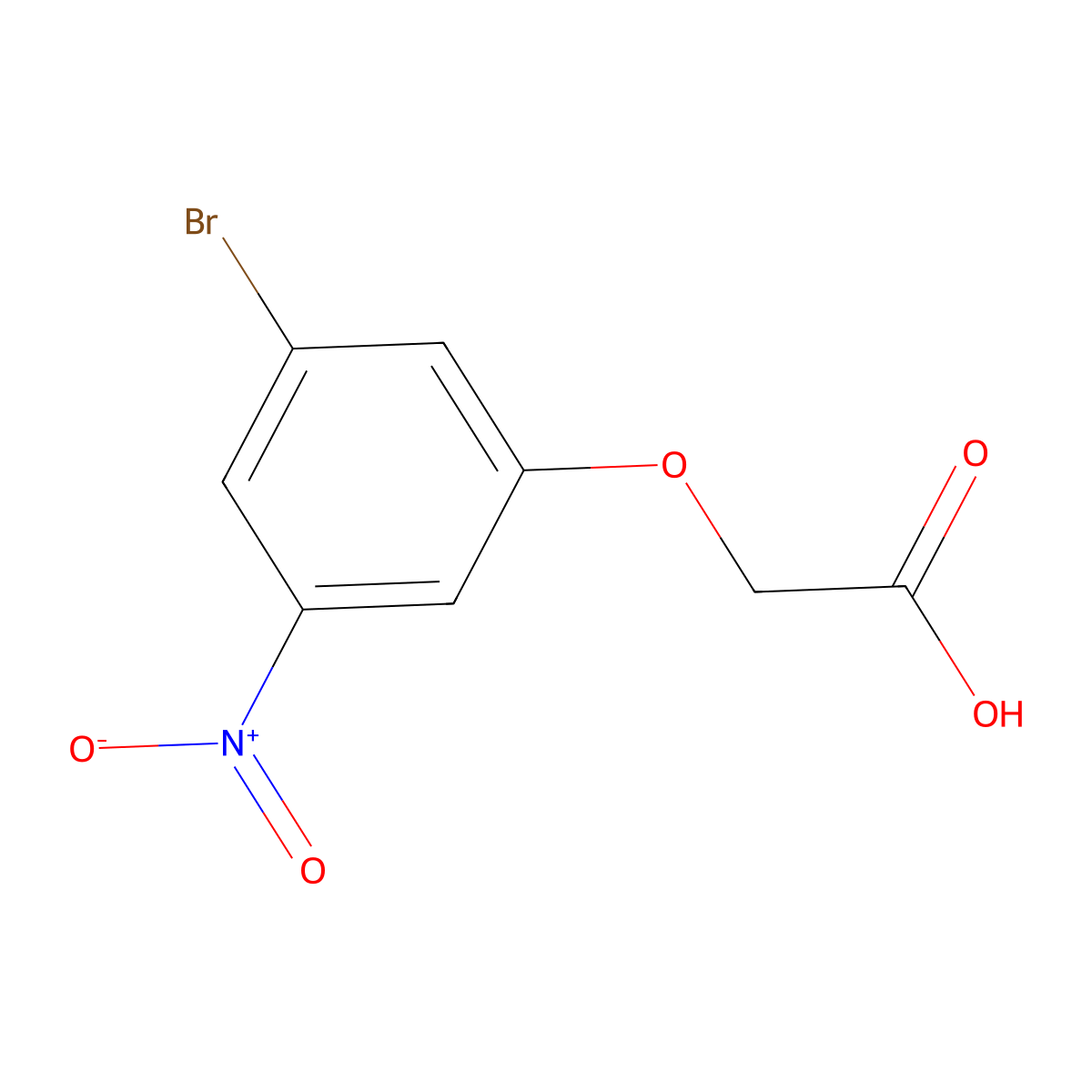 2-(3-Bromo-5-nitrophenoxy)acetic acid molecular structure, CAS 1698971-31-1