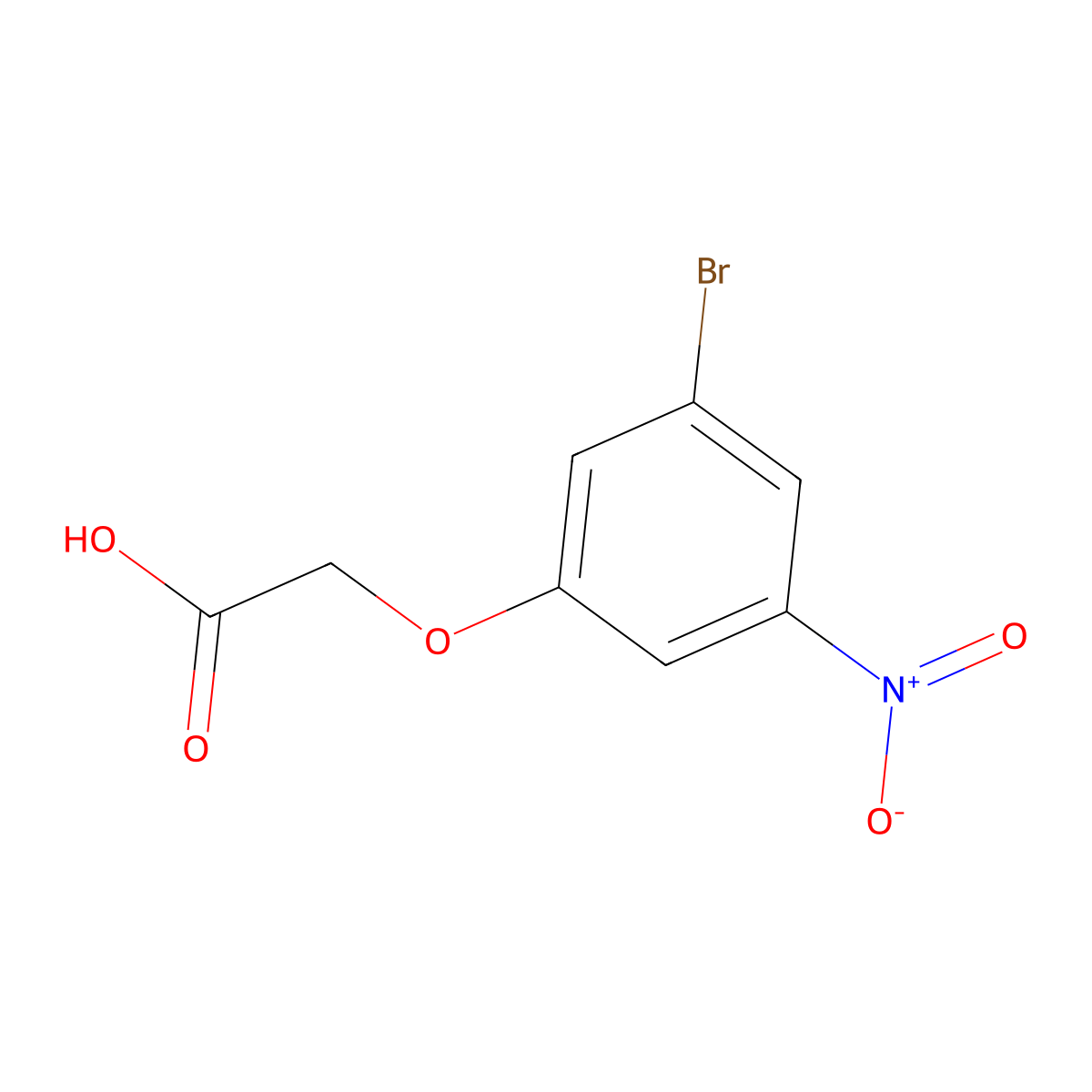 2-(3-Bromo-5-nitrophenoxy)acetic acid molecular structure, CAS 1698971-31-1