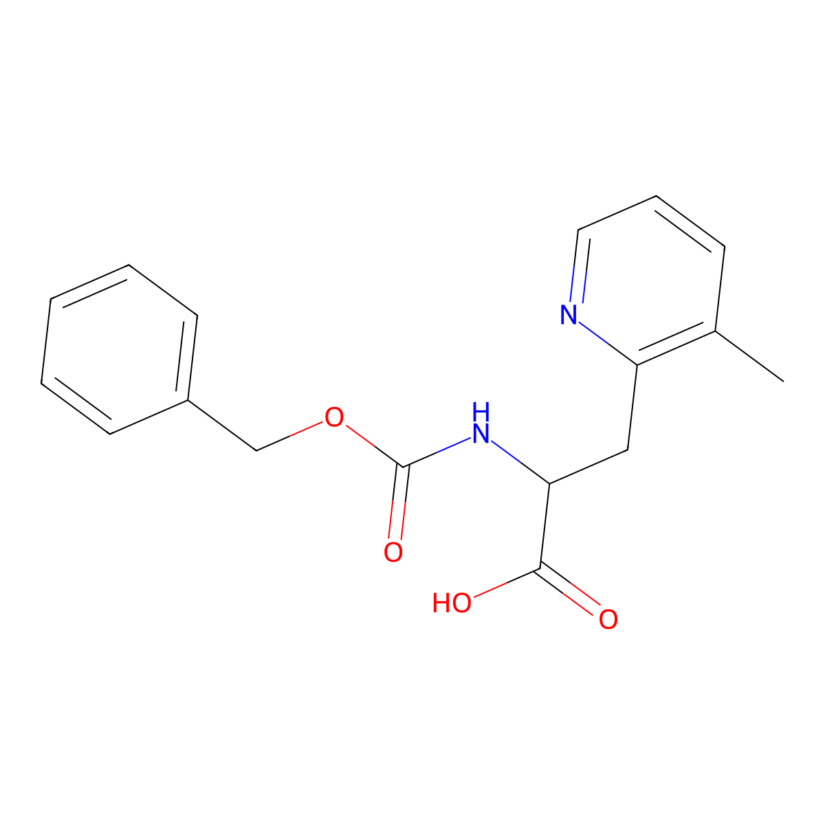 2-{[(Benzyloxy)carbonyl]amino}-3-(3-methylpyridin-2-yl)propanoic acid molecular structure, CAS 1698971-76-4