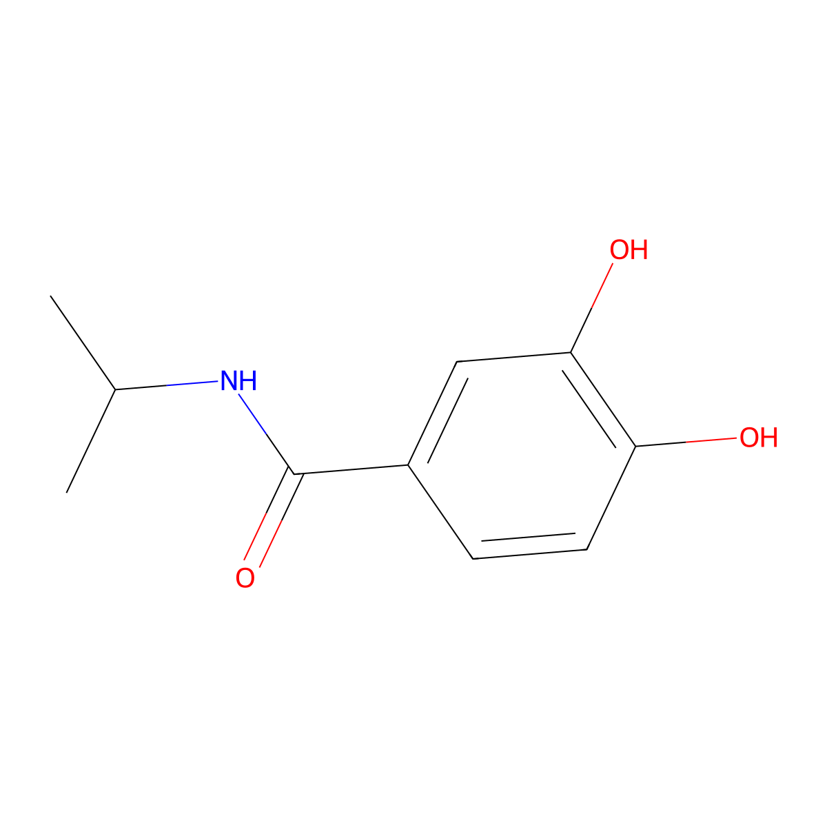 3,4-dihydroxy-N-(propan-2-yl)benzamide molecular structure, CAS 1698984-79-0