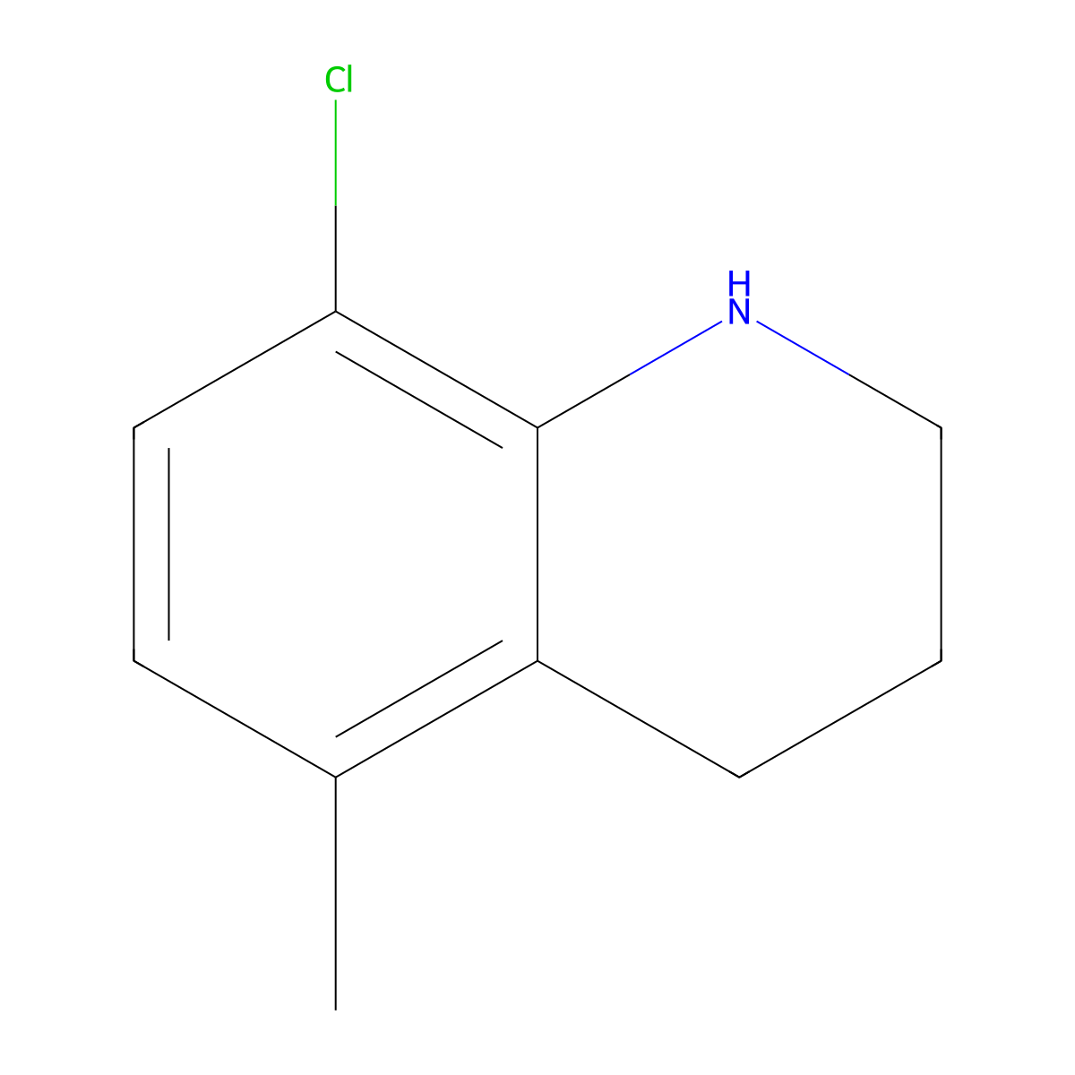 8-Chloro-5-methyl-1,2,3,4-tetrahydroquinoline molecular structure, CAS 1698991-31-9