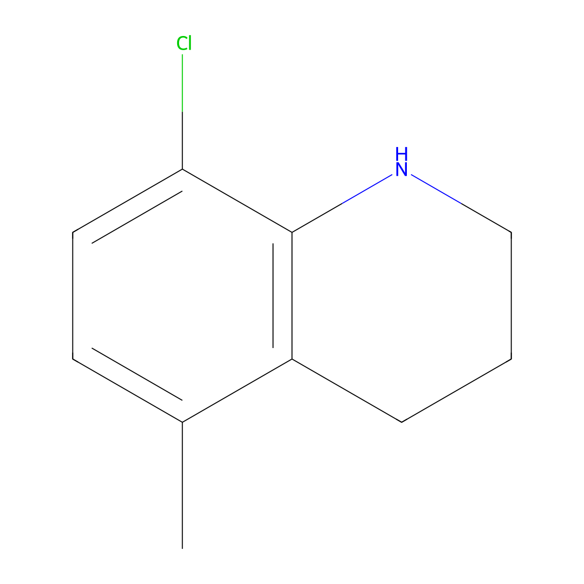 8-Chloro-5-methyl-1,2,3,4-tetrahydroquinoline molecular structure, CAS 1698991-31-9