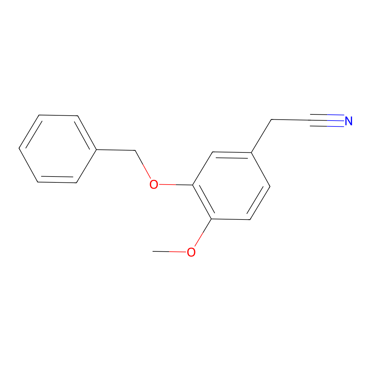 2-(3-(Benzyloxy)-4-methoxyphenyl)acetonitrile molecular structure, CAS 1699-39-4