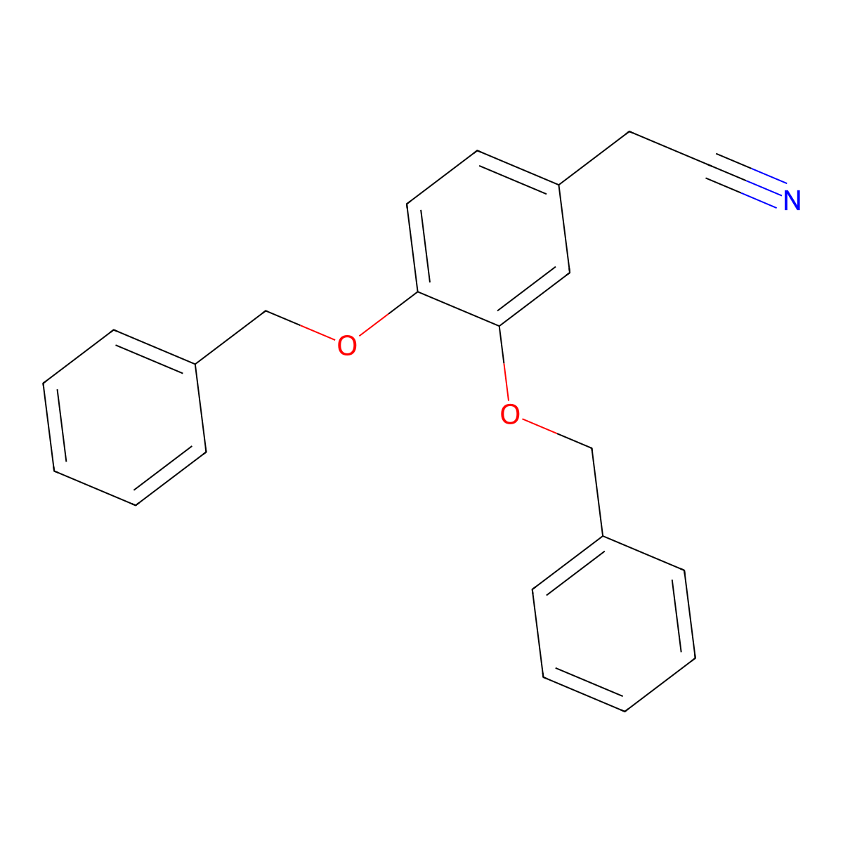 3,4-Dibenzyloxyphenylacetonitrile molecular structure, CAS 1699-60-1