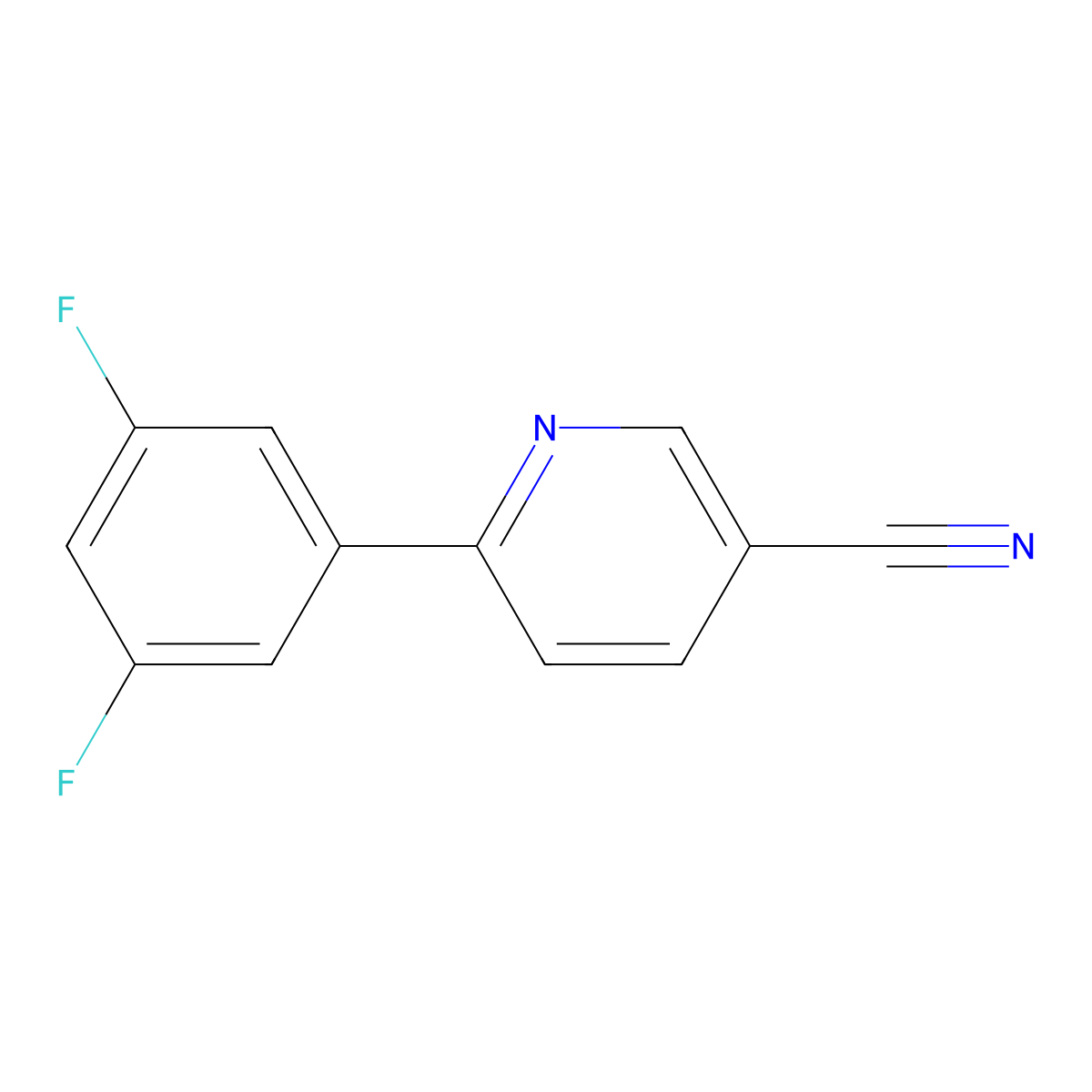 6-(3,5-Difluorophenyl)nicotinonitrile molecular structure, CAS 1699003-76-3