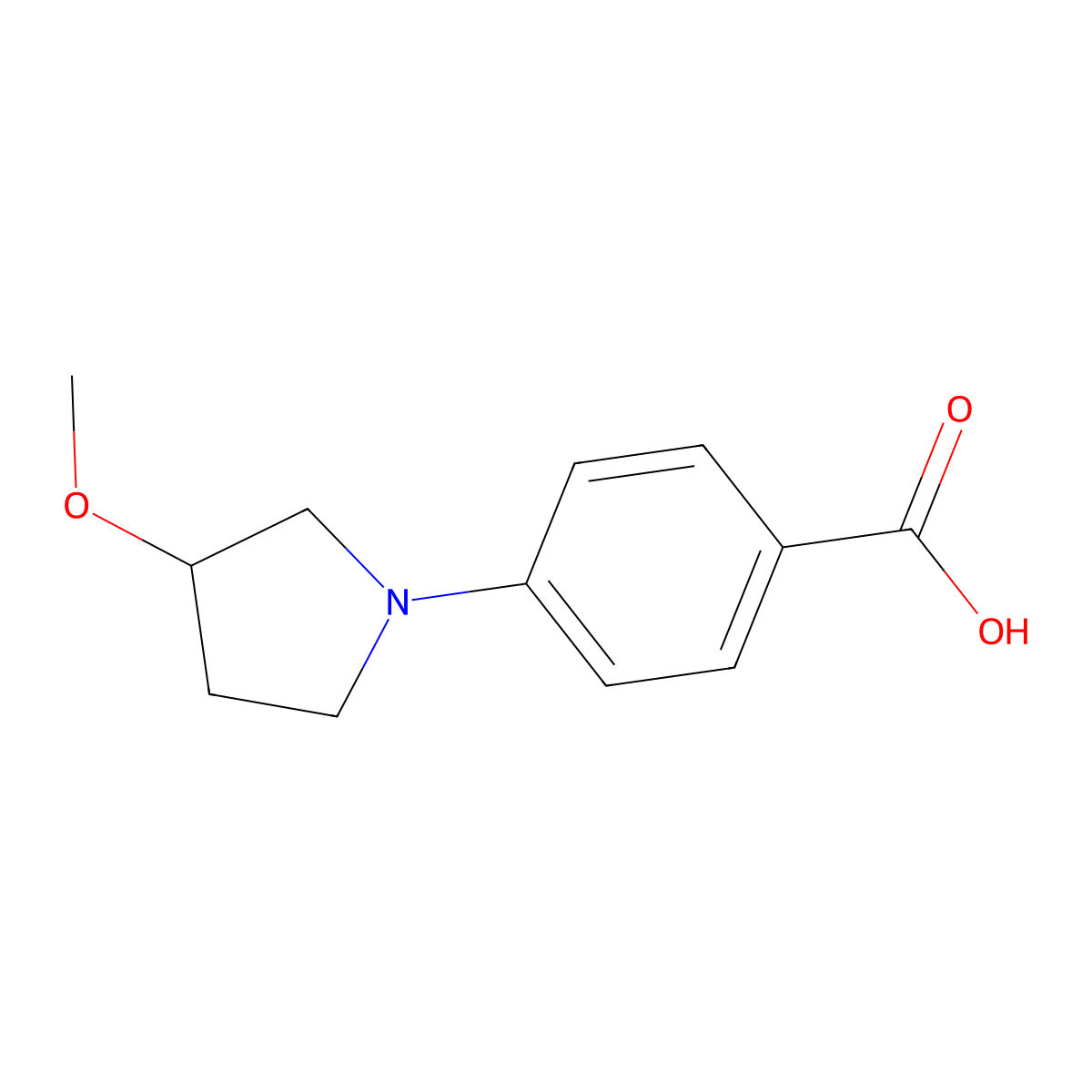 4-(3-Methoxypyrrolidin-1-yl)benzoic acid molecular structure, CAS 1699005-09-8