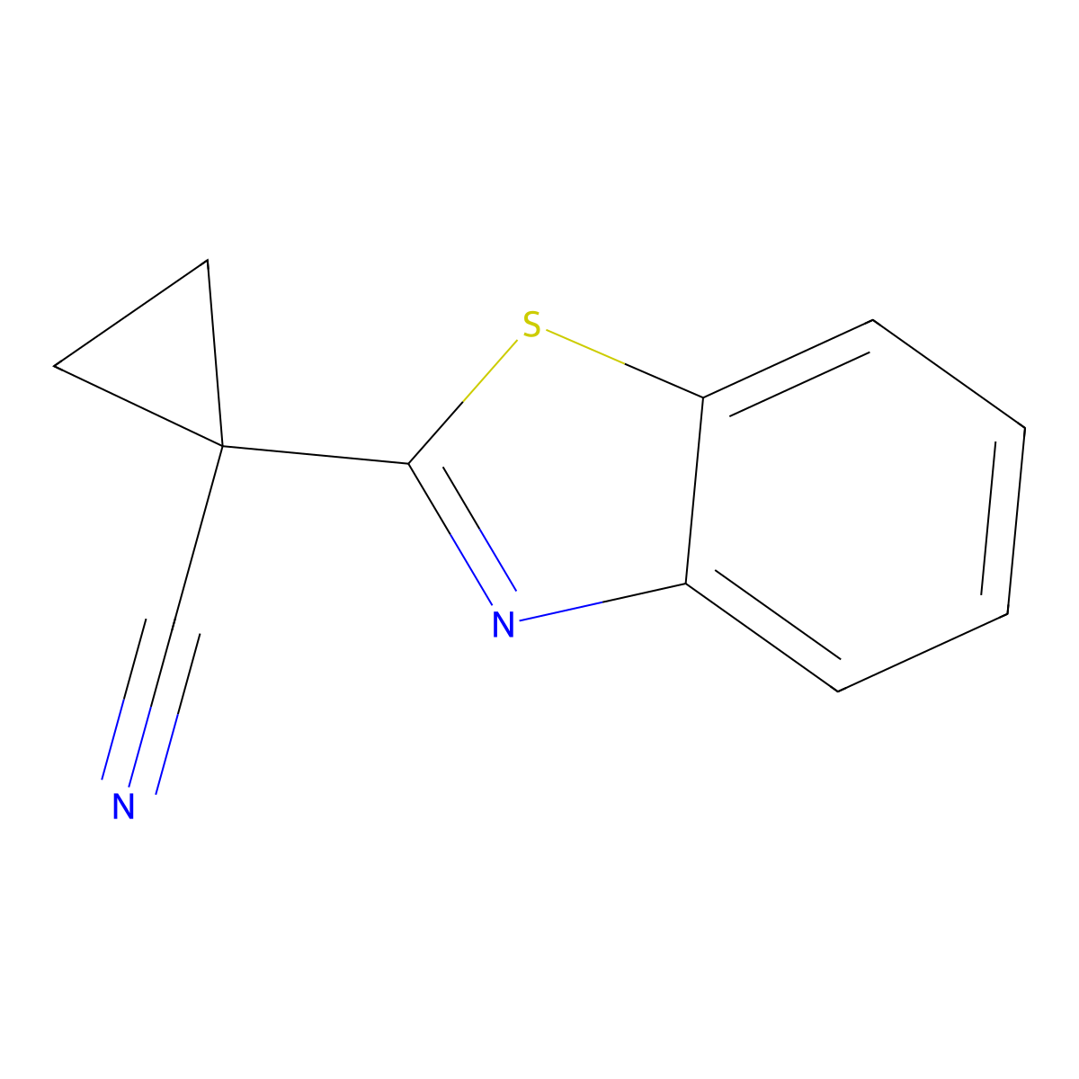 1-(Benzo[D]thiazol-2-YL)cyclopropanecarbonitrile molecular structure, CAS 1699015-26-3