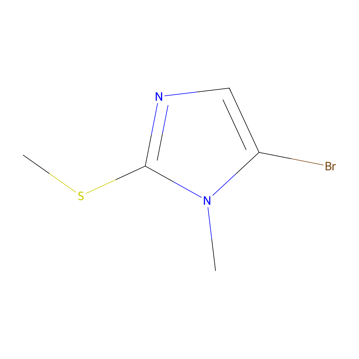 5-Bromo-1-methyl-2-(methylthio)-1H-imidazole molecular structure, CAS 169902-85-6