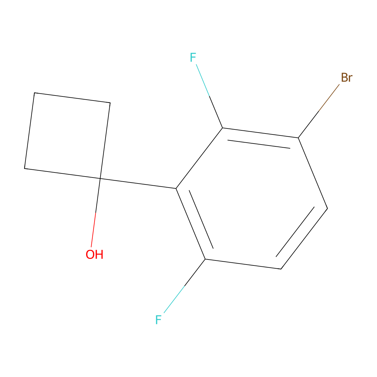 1-(3-Bromo-2,6-difluorophenyl)cyclobutanol molecular structure, CAS 1699022-90-6