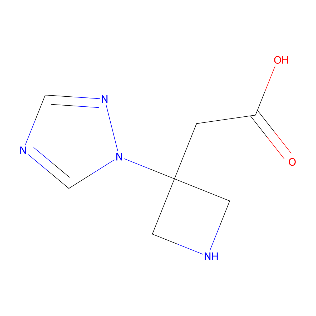 2-[3-(1H-1,2,4-triazol-1-yl)azetidin-3-yl]acetic acid molecular structure, CAS 1699022-91-7