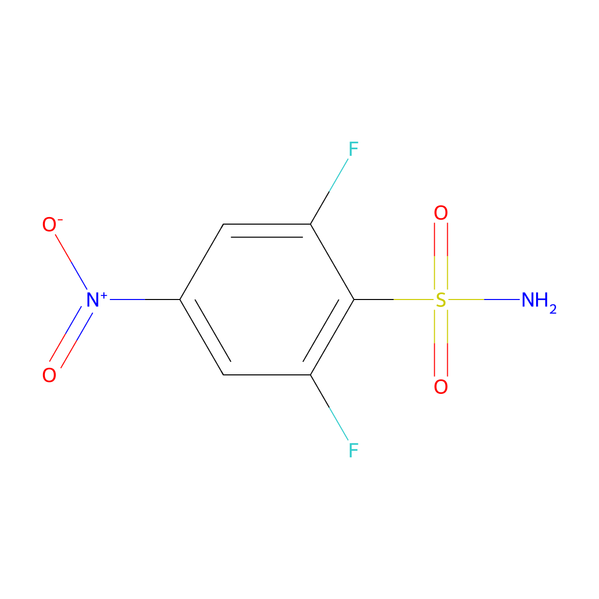 2,6-Difluoro-4-nitrobenzene-1-sulfonamide molecular structure, CAS 1699028-23-3