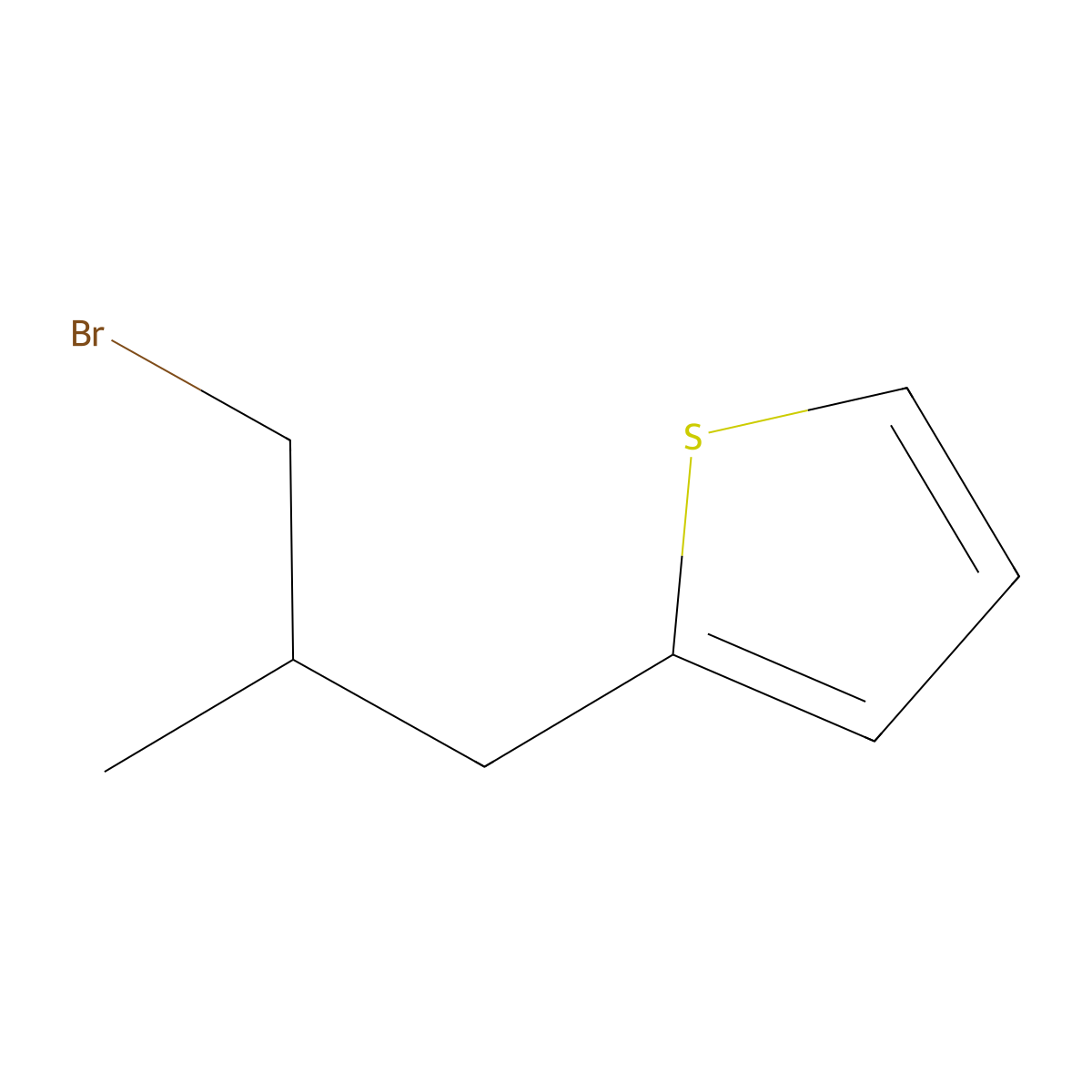 2-(3-Bromo-2-methylpropyl)thiophene molecular structure, CAS 169903-92-8