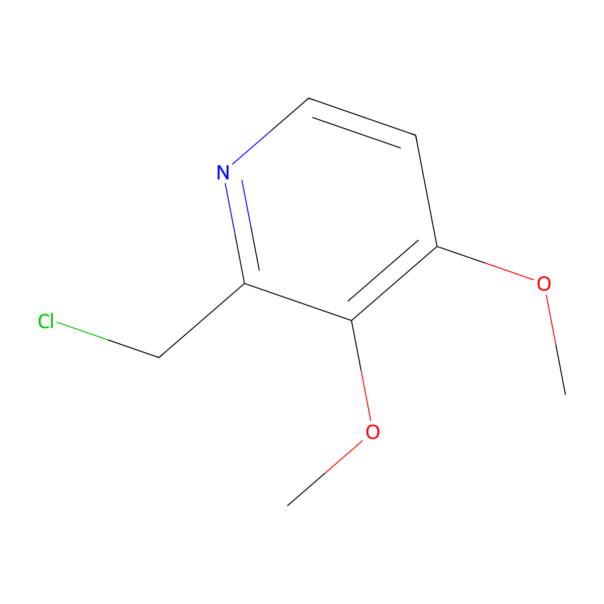 2-(Chloromethyl)-3,4-dimethoxypyridine molecular structure, CAS 169905-10-6