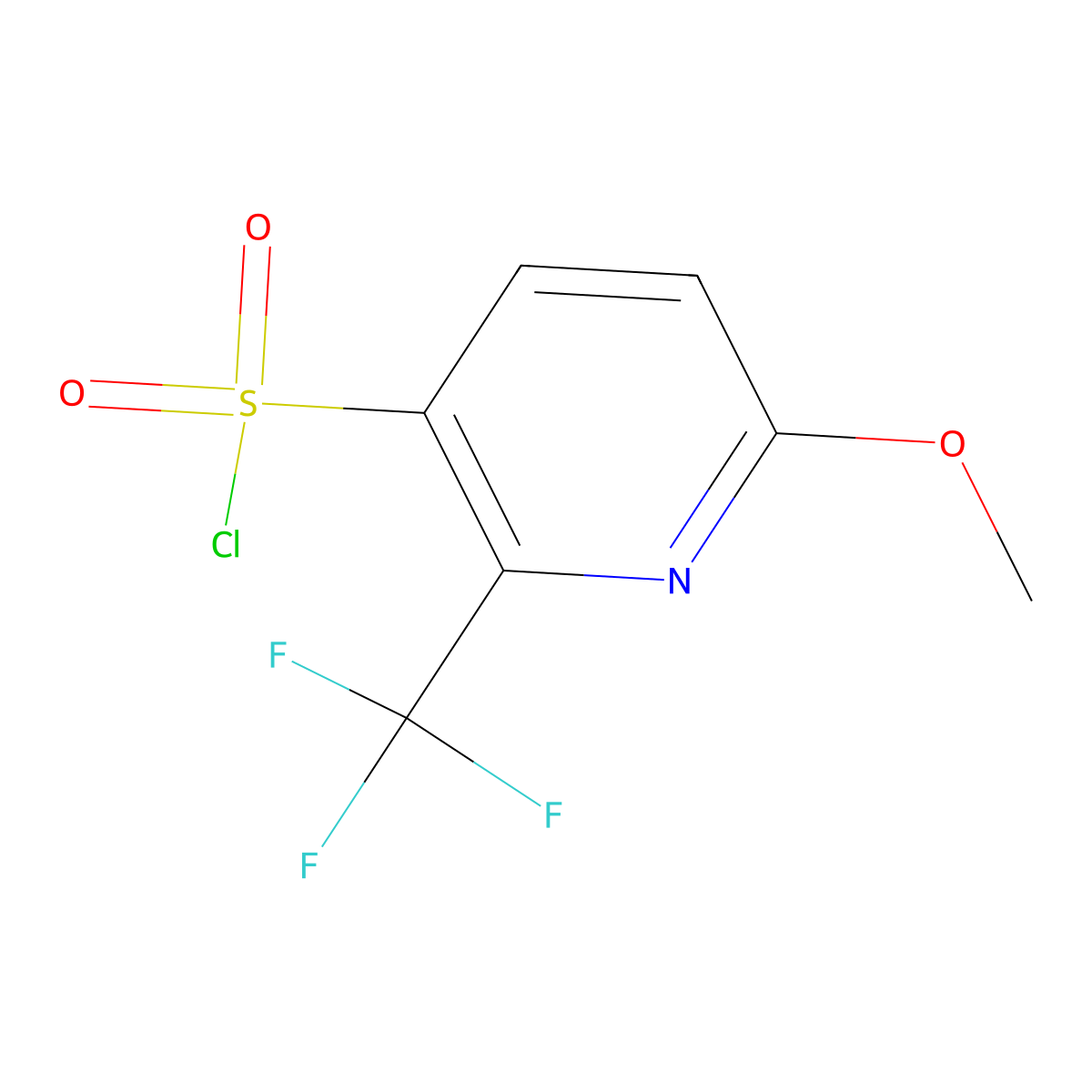 6-Methoxy-2-(trifluoromethyl)pyridine-3-sulfonyl chloride molecular structure, CAS 1699051-47-2