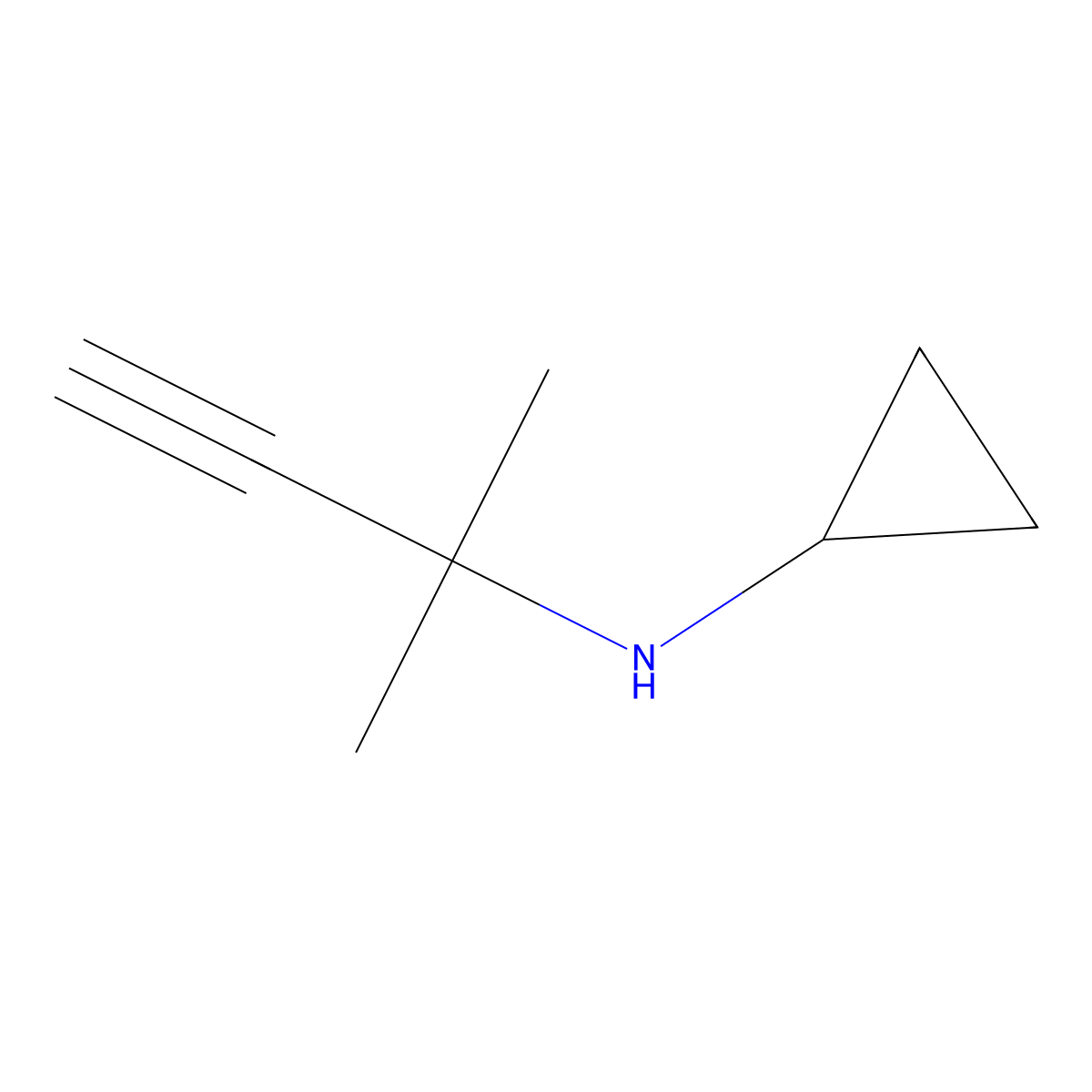 N-(2-methylbut-3-yn-2-yl)cyclopropanamine molecular structure, CAS 1699053-33-2