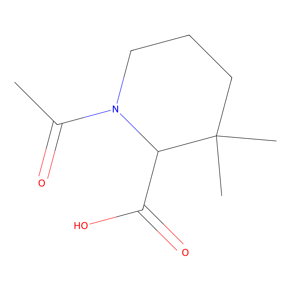 1-Acetyl-3,3-dimethylpiperidine-2-carboxylic acid molecular structure, CAS 1699056-61-5