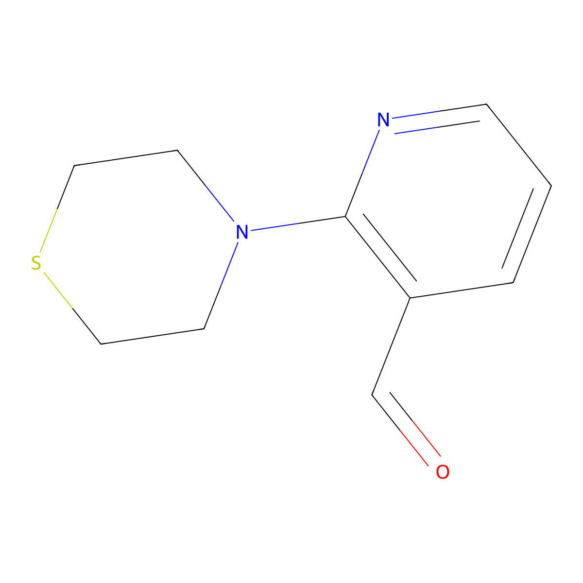 2-(Thiomorpholin-4-yl)pyridine-3-carbaldehyde molecular structure, CAS 1699059-88-5