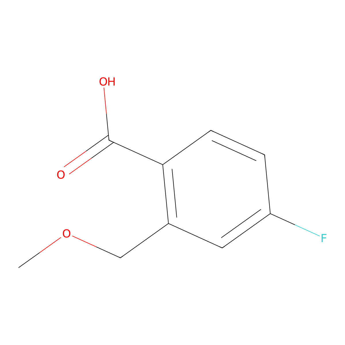 4-Fluoro-2-(methoxymethyl)benzoic acid molecular structure, CAS 1699060-33-7