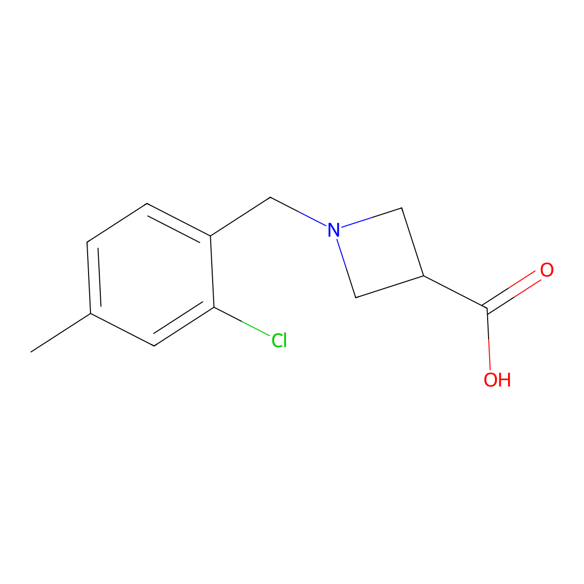 1-(2-Chloro-4-methylbenzyl)azetidine-3-carboxylic acid molecular structure, CAS 1699072-13-3