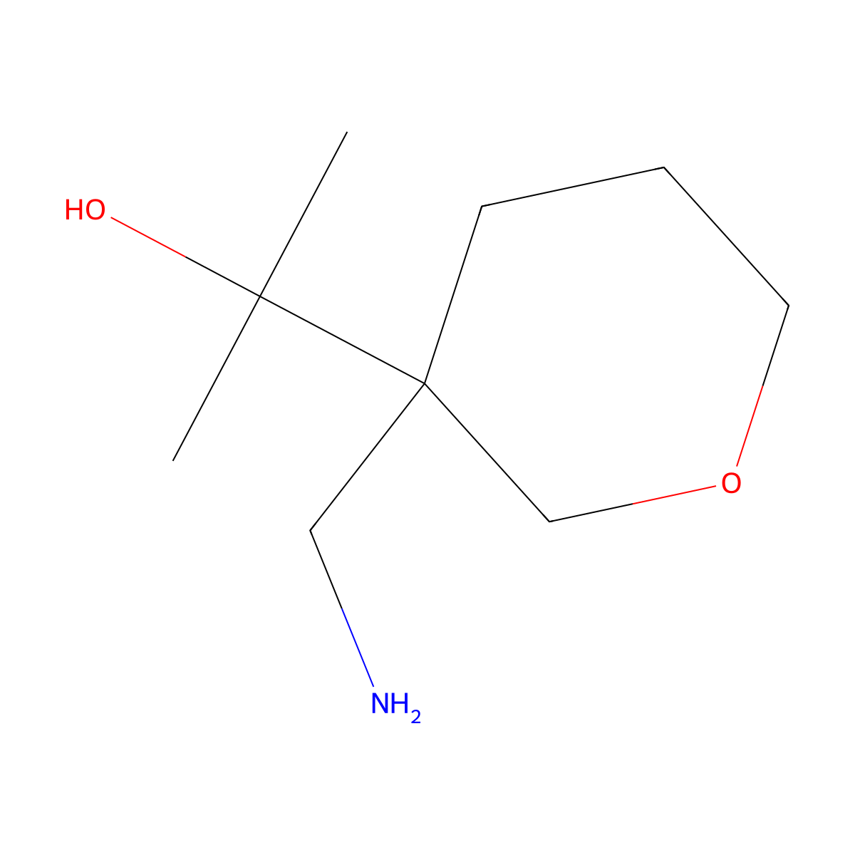 2-[3-(Aminomethyl)oxan-3-YL]propan-2-OL molecular structure, CAS 1699078-69-7