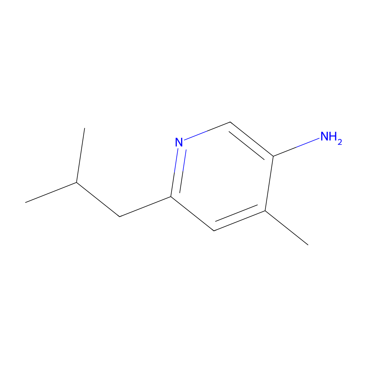6-Isobutyl-4-methylpyridin-3-amine molecular structure, CAS 1699101-17-1