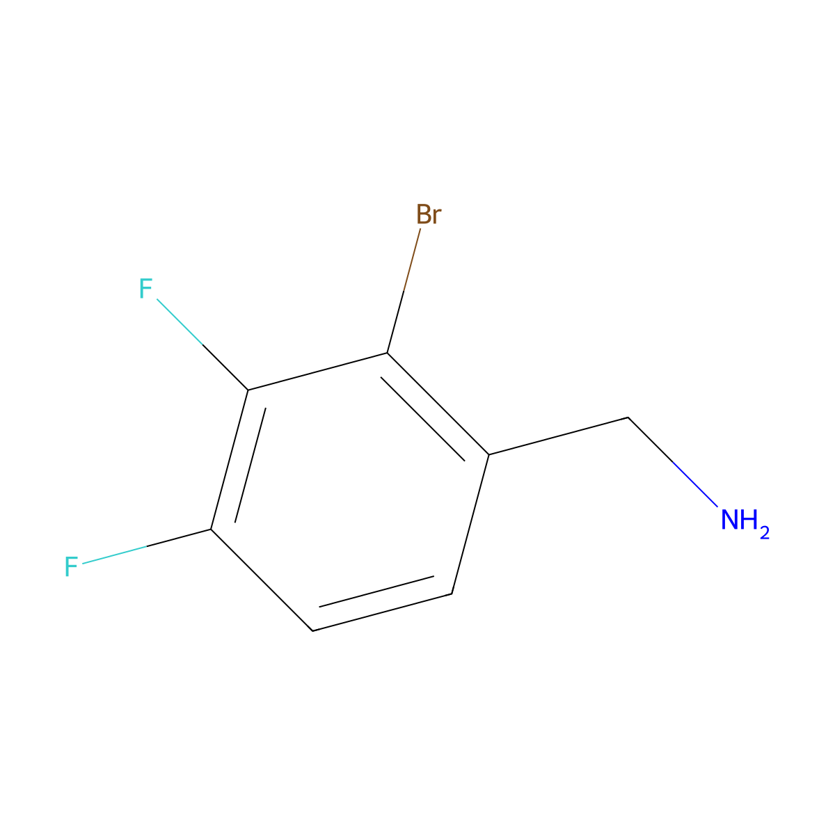 (2-Bromo-3,4-difluorophenyl)methanamine molecular structure, CAS 1699105-11-7