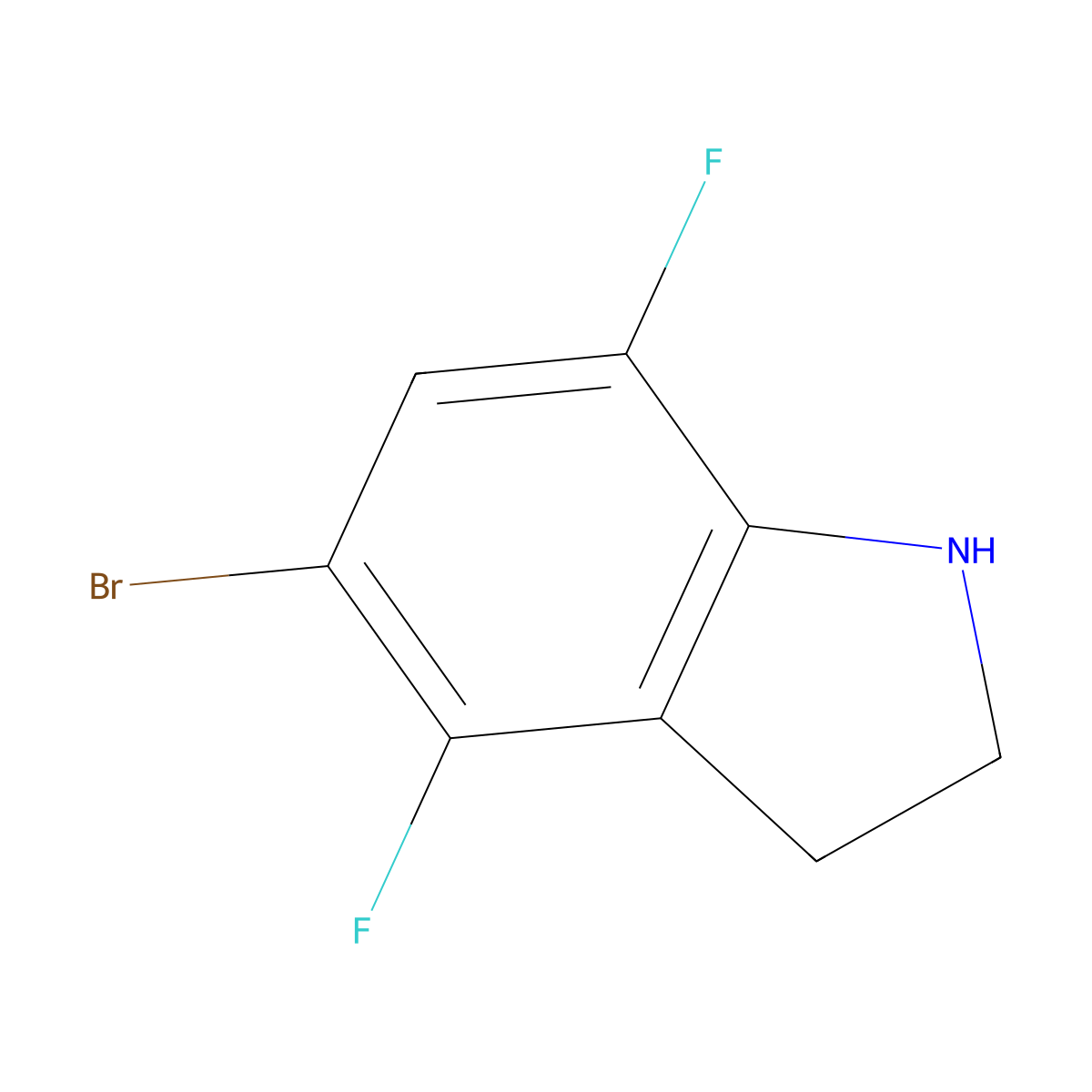 5-Bromo-4,7-difluoroindoline molecular structure, CAS 1699111-37-9