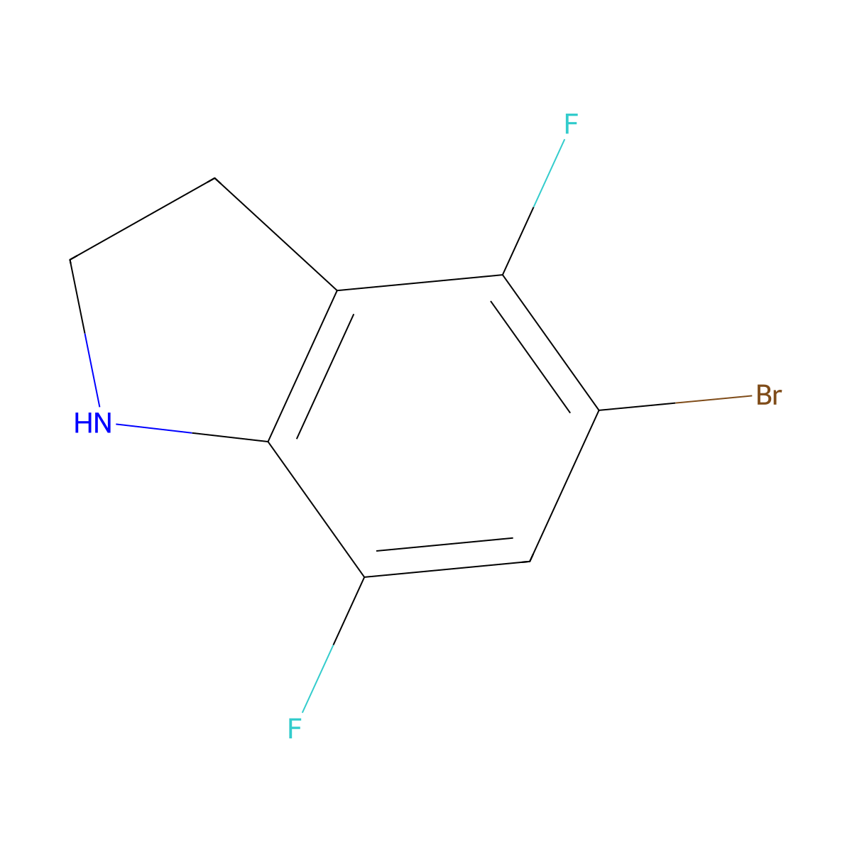 5-Bromo-4,7-difluoroindoline molecular structure, CAS 1699111-37-9