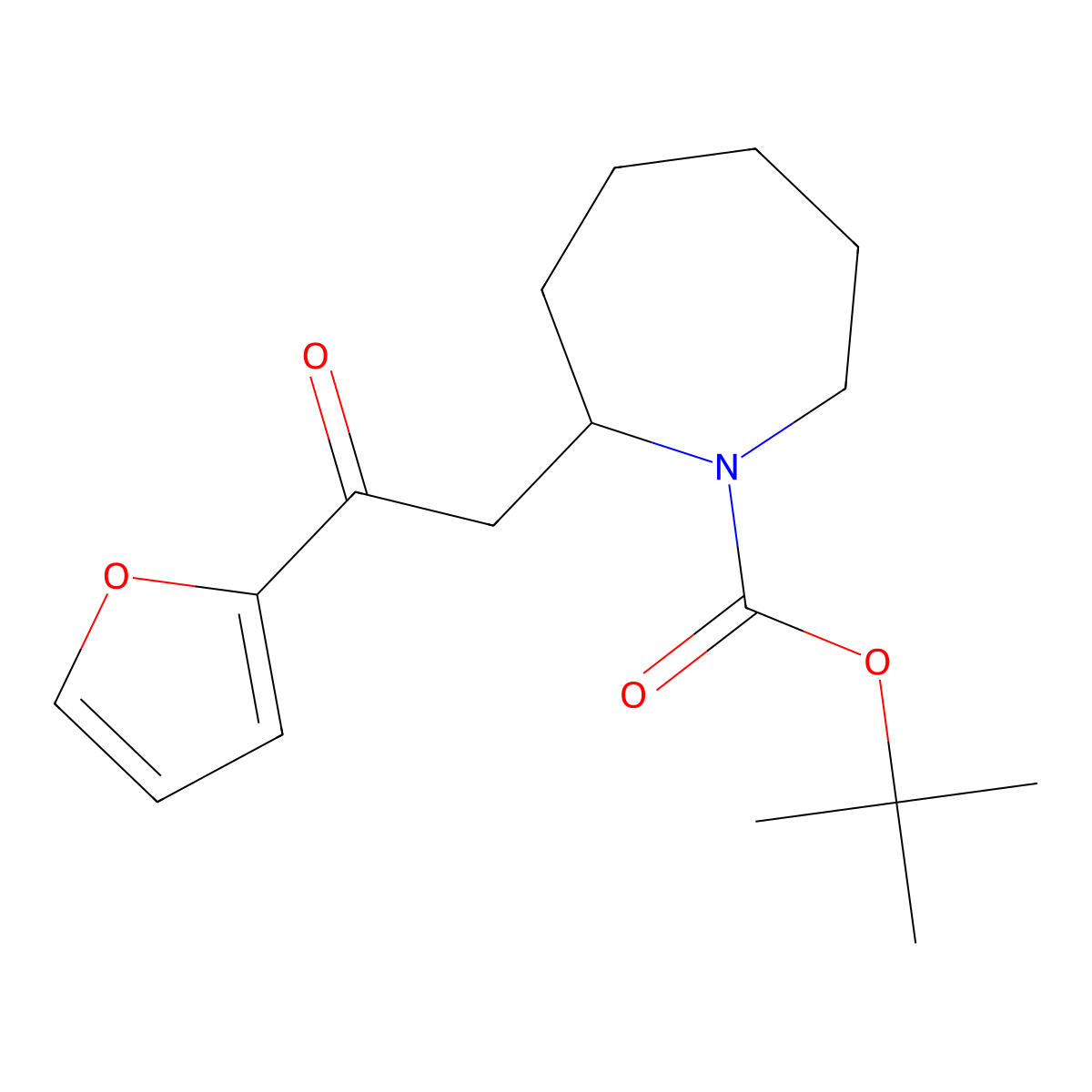 tert-Butyl 2-(2-(furan-2-yl)-2-oxoethyl)azepane-1-carboxylate molecular structure, CAS 1699126-90-3
